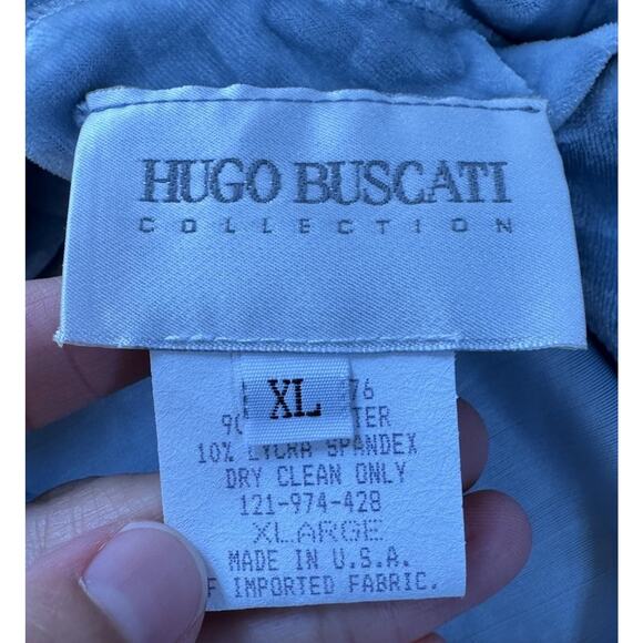 NWT Vintage Hugo Buscati Sleeveless Velour Floral Dress Size XL Women’s Blue - Picture 3 of 8
